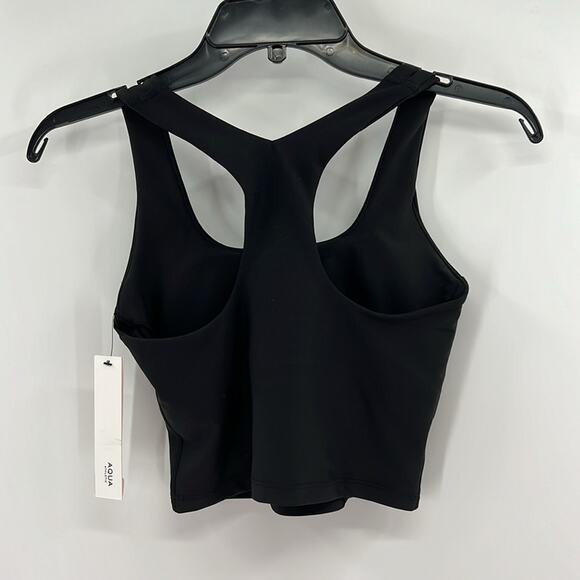AQUA Athletic Women's Longline Racerback Sports Bra - Black - XS - NWT - Picture 5 of 5